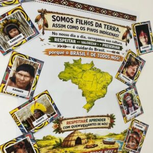 PAINEL DIA DOS POVOS INDÍGENAS+ARTE COM GRAFISMO+LUVA MUSICAL